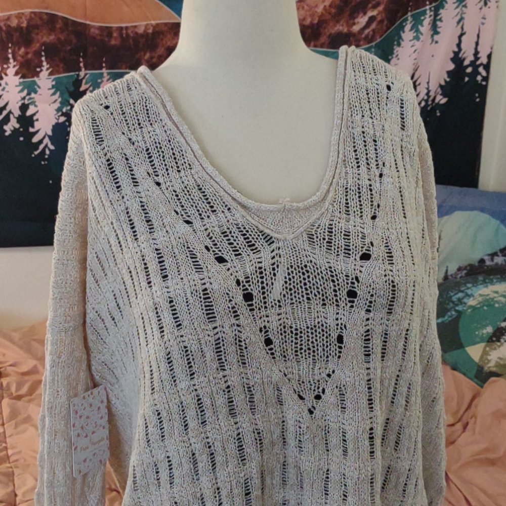 EUC Free People XS will fit XL Pretty In Pointelle - Picture 6 of 8